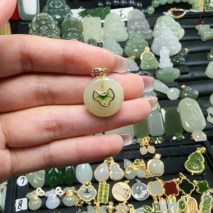 颈饰银S925镶嵌和田玉