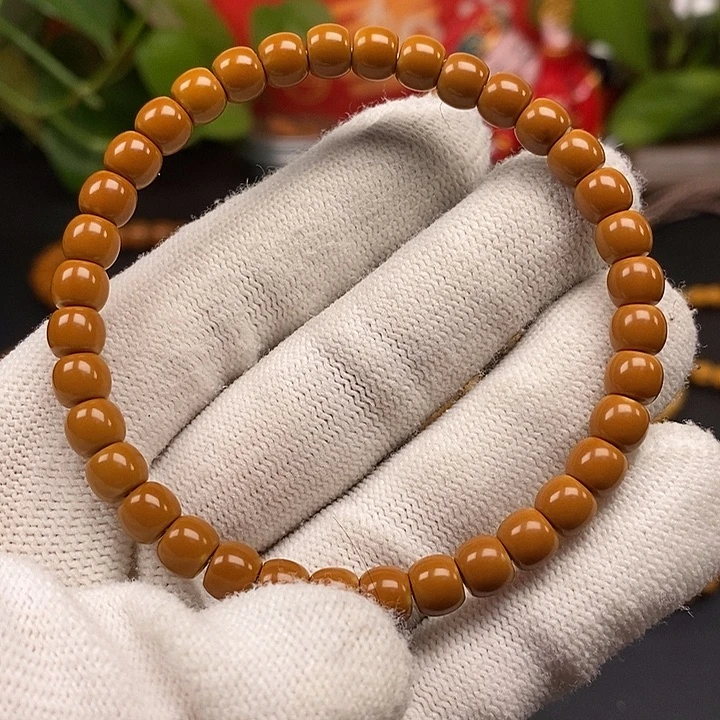 手串橄榄核6.4老挝核尖极限弧单圈微白