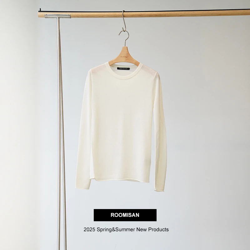 ROOMISAN【25SS/极简经典可溶羊毛圆领T恤】25060