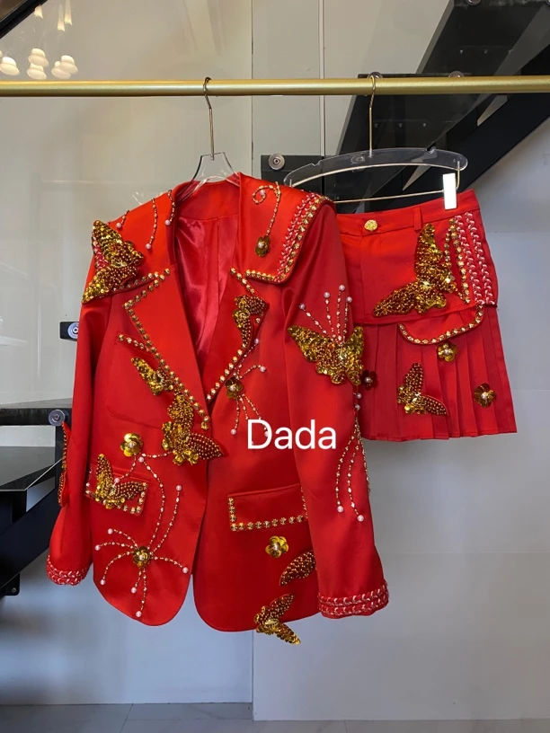 Dada设计款新款重工个性款休闲时尚百搭洋气西服套装C11229