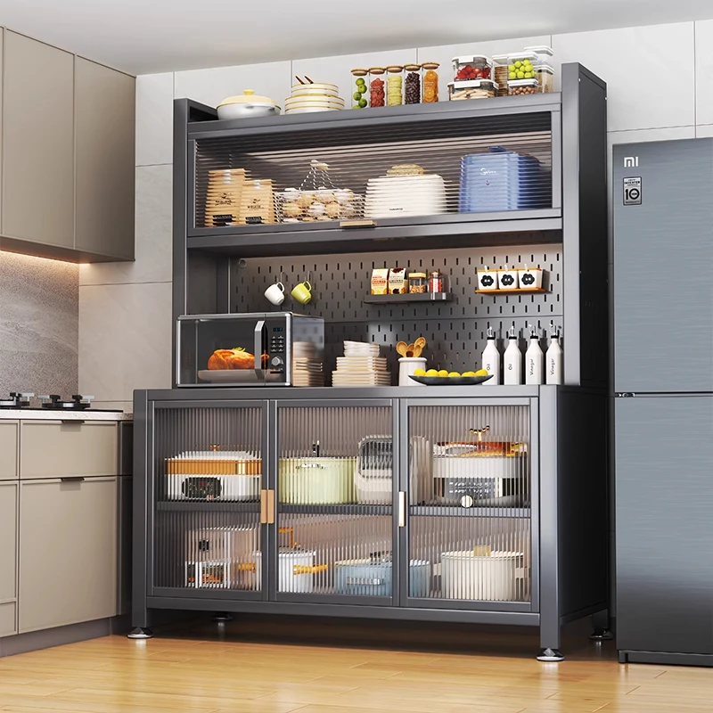 岩板加宽加厚台面餐边柜操作台厨房置物架烤箱微波炉锅收纳柜橱柜