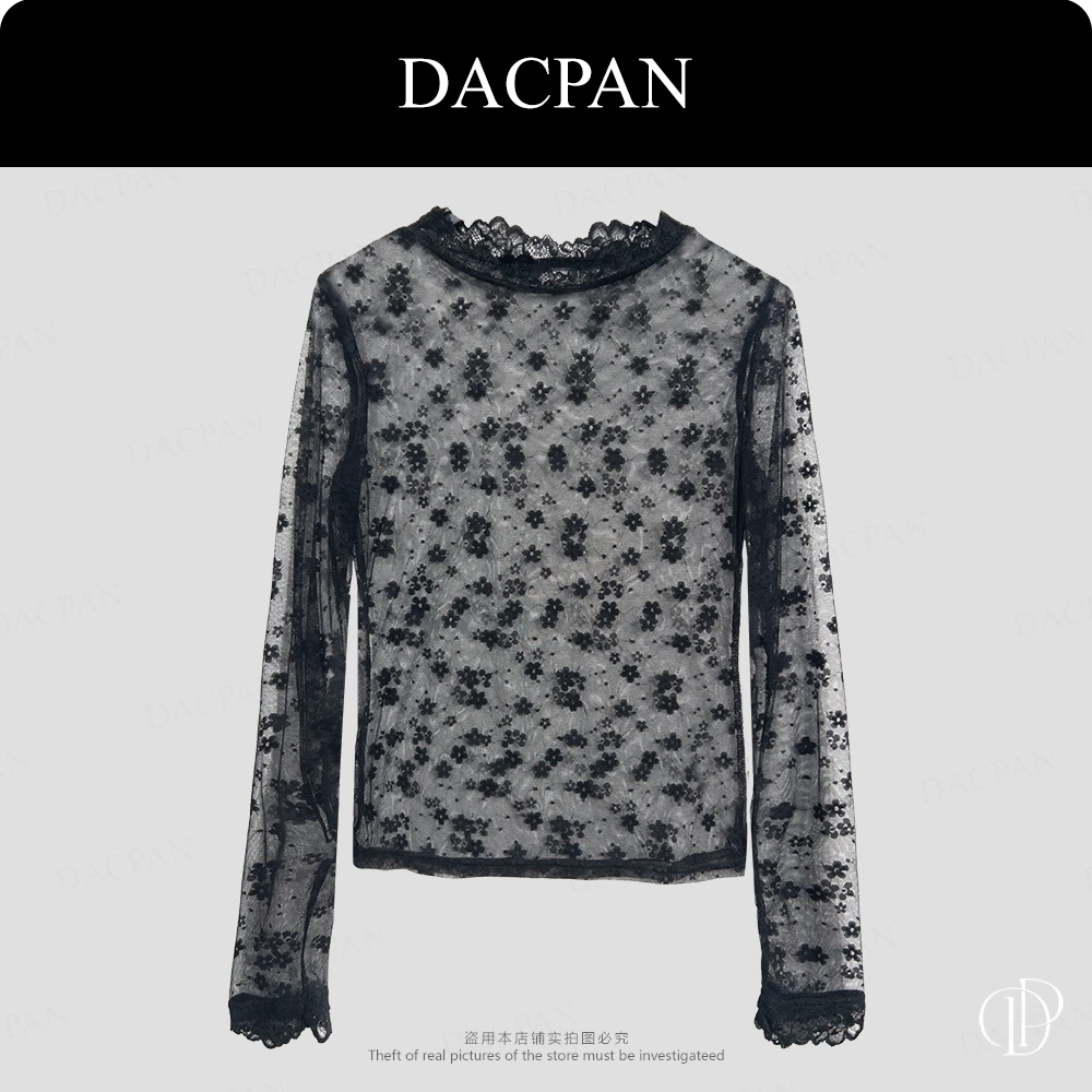 DACPAN-“微醺朗姆”碎花蕾丝花边套头上衣  2025/盼·PP 9068