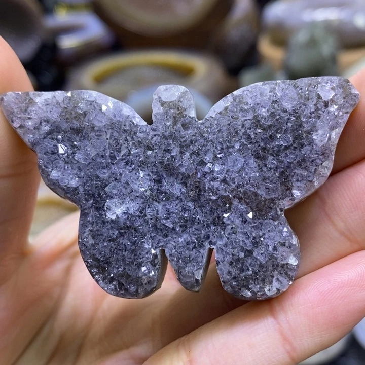 未镶嵌珠宝半成品水晶彩晶蝴蝶