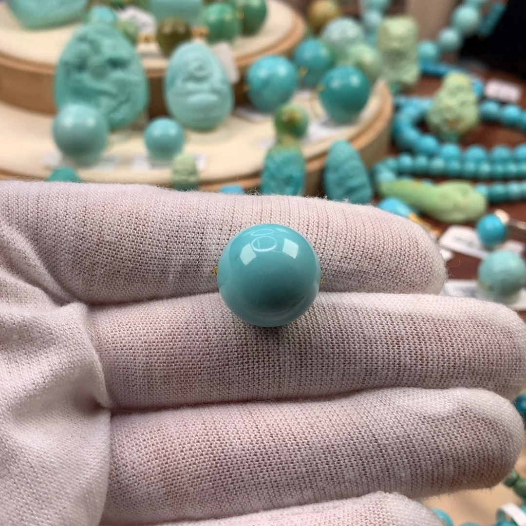 绿松石未镶嵌珠宝奇石15.3mm