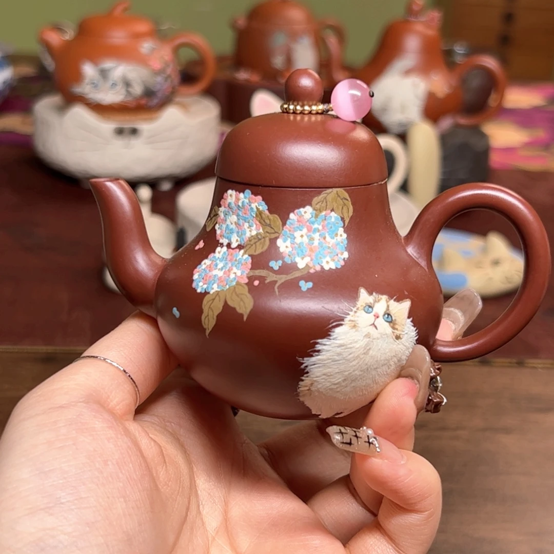 紫砂茶壶紫朱泥布偶思婷 120ml