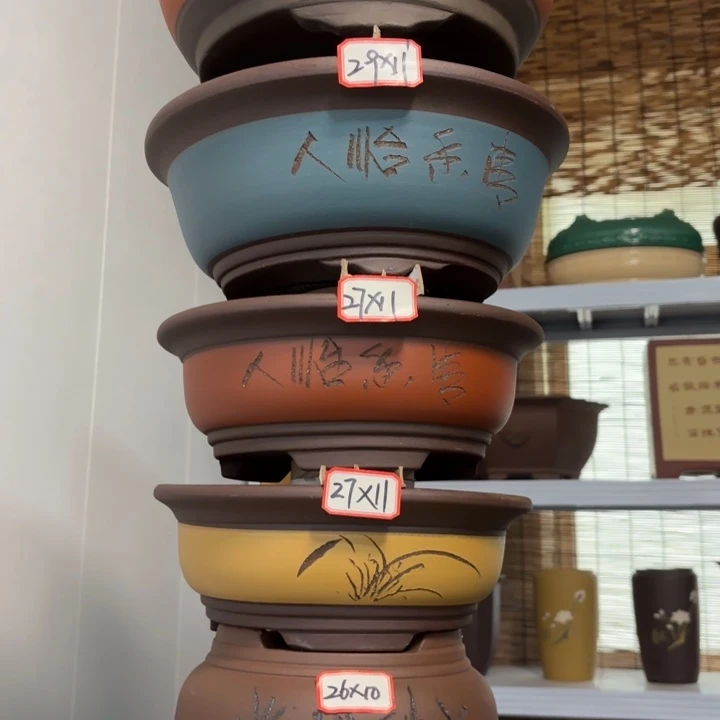 紫砂花盆100-6。