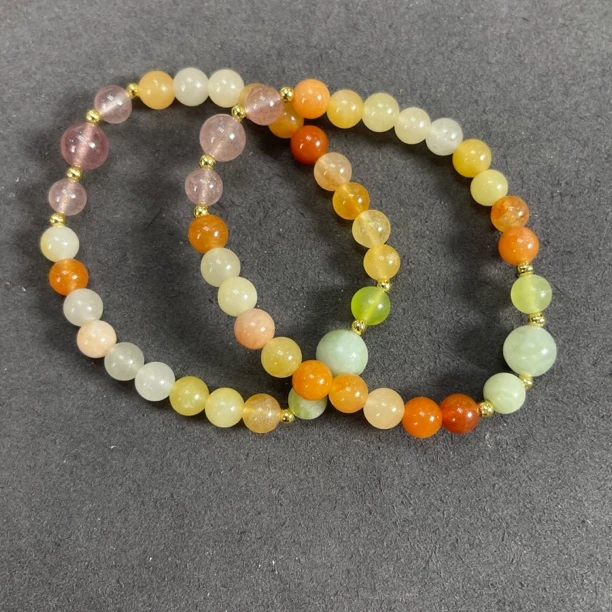 AX051-金丝玉手串单圈6mm