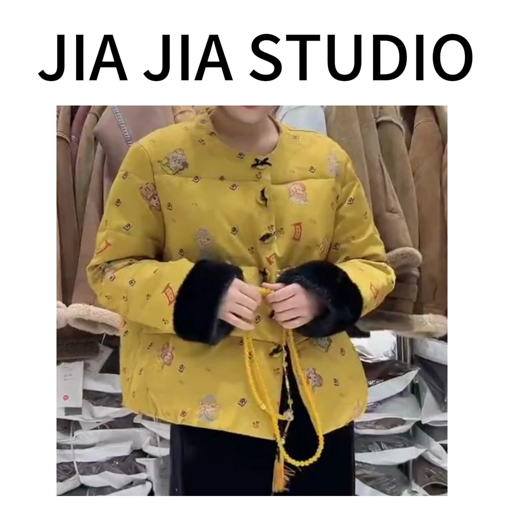 嘉嘉推荐#6902【秋冬加棉加厚款】新中式国风财神棉服