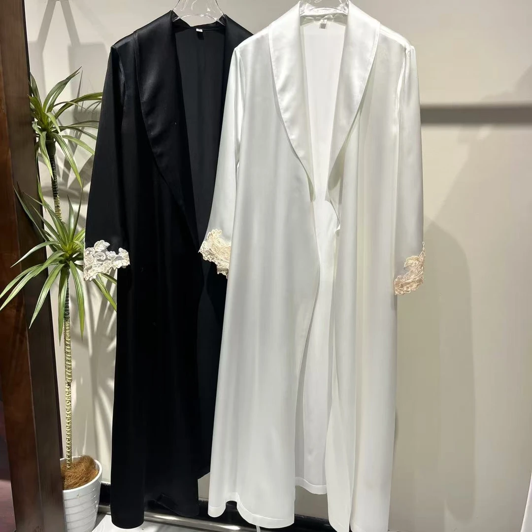 【日月禾】法式重磅100%6A桑蚕丝睡袍Q