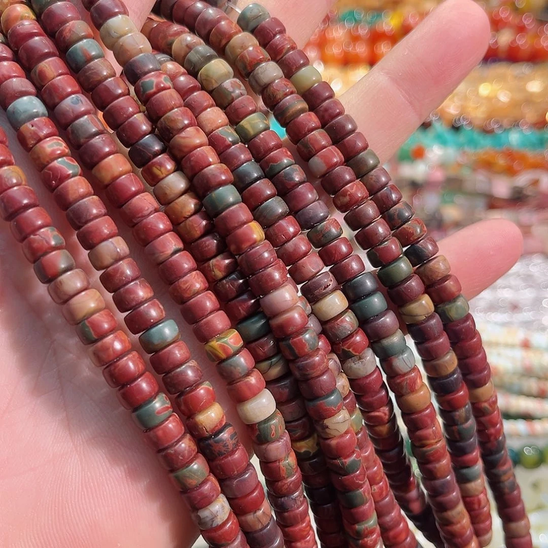 玛瑙/玉髓合金珠宝半成品毕加索剁珠一条7mm