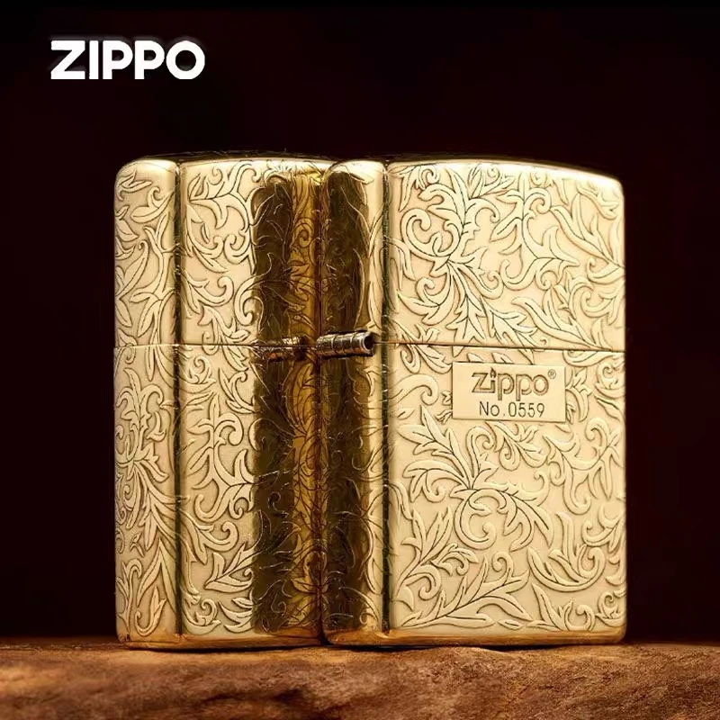 zippo打火机黄铜盔甲五面精雕小唐草中标377DY9912DK