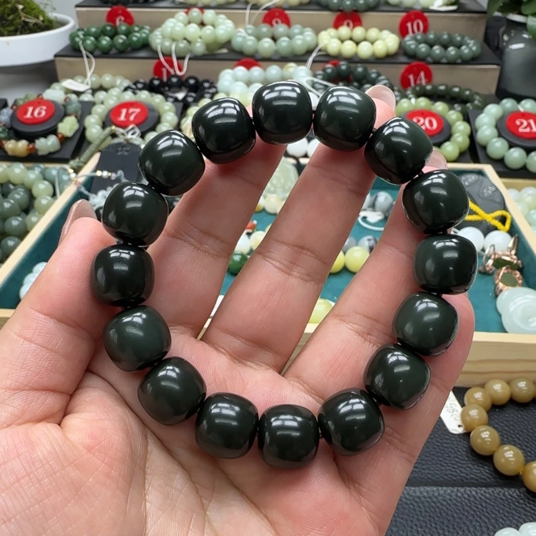 不***念和田玉未镶嵌手链14