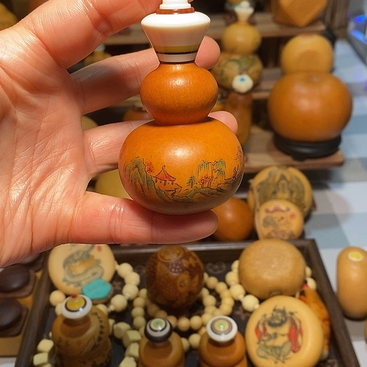 手工针刺山水葫芦