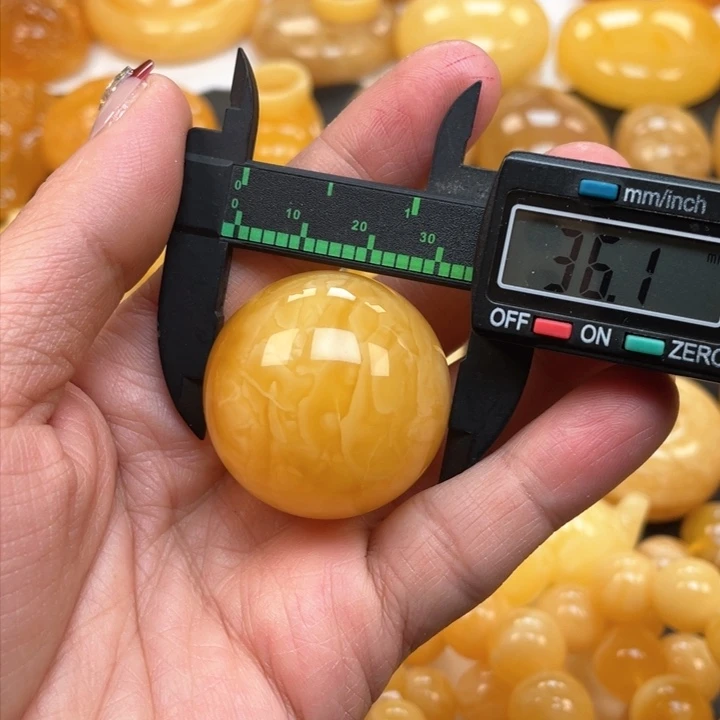 蜜蜡裸石未镶嵌蜜蜡转运珠