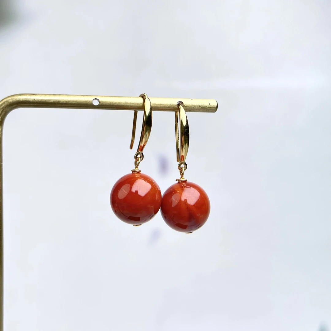 石惑珠宝@南红玛瑙耳坠