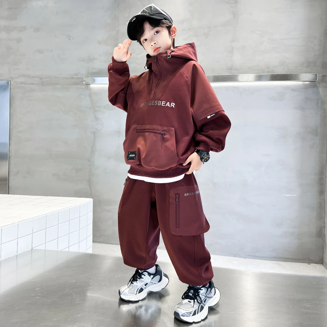 男童秋装卫衣套装2025新款秋季时髦男孩中大儿童装运动服春秋款潮