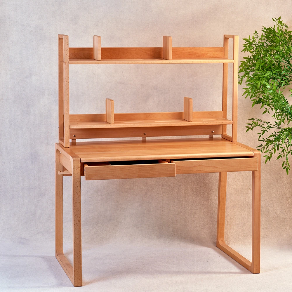 【榉木+木蜡油】纯实木儿童学习桌可调节学习桌小学生实木桌