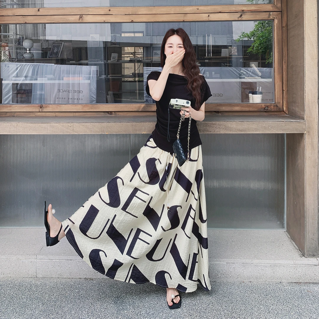 超好看绝美T恤夏季半身裙套装女2025夏装显瘦洋气流行两件套气质