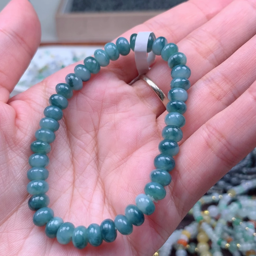 翡翠散珠佛**女鼓珠手串