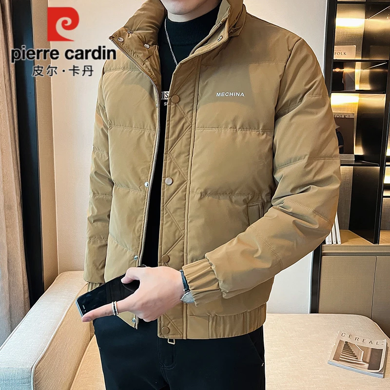 皮尔卡丹男款羽绒服男士冬季公务员轻薄羽绒衣立领保暖外套男装