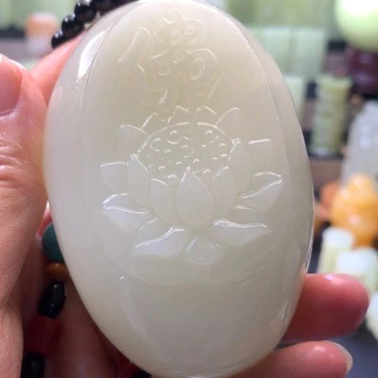 石材方解石手把件