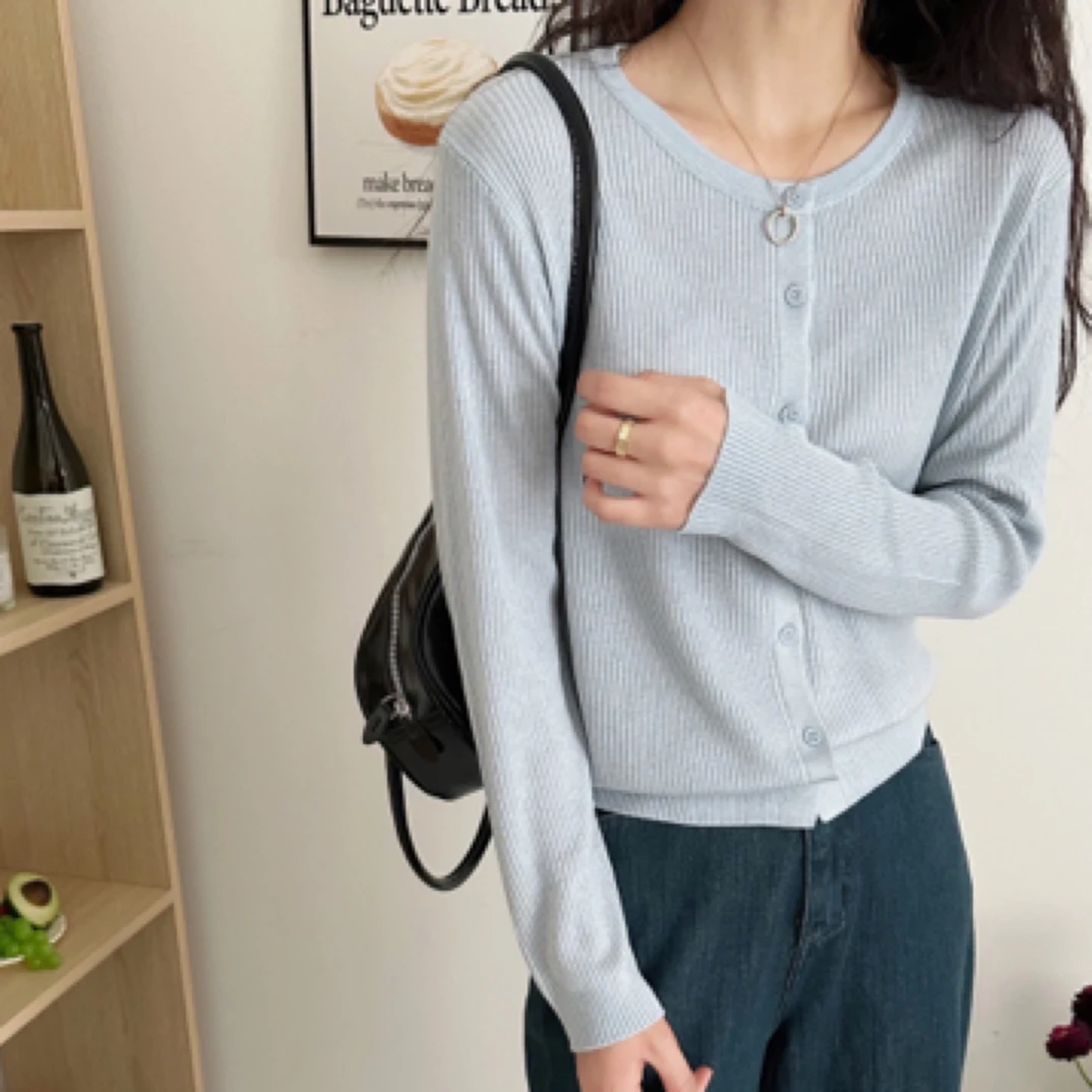 针织开衫春装女款2025新款上衣外搭防晒衣洋气百搭高级感毛衣外套