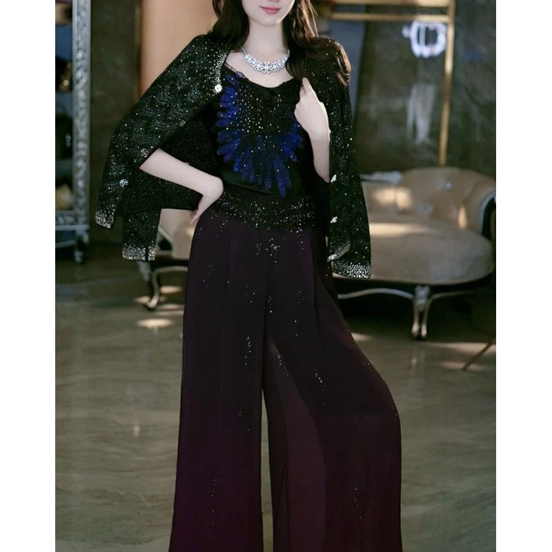 SEJI/瑟纪3-4【海边情书】重工时尚轻奢气质飘飘裤