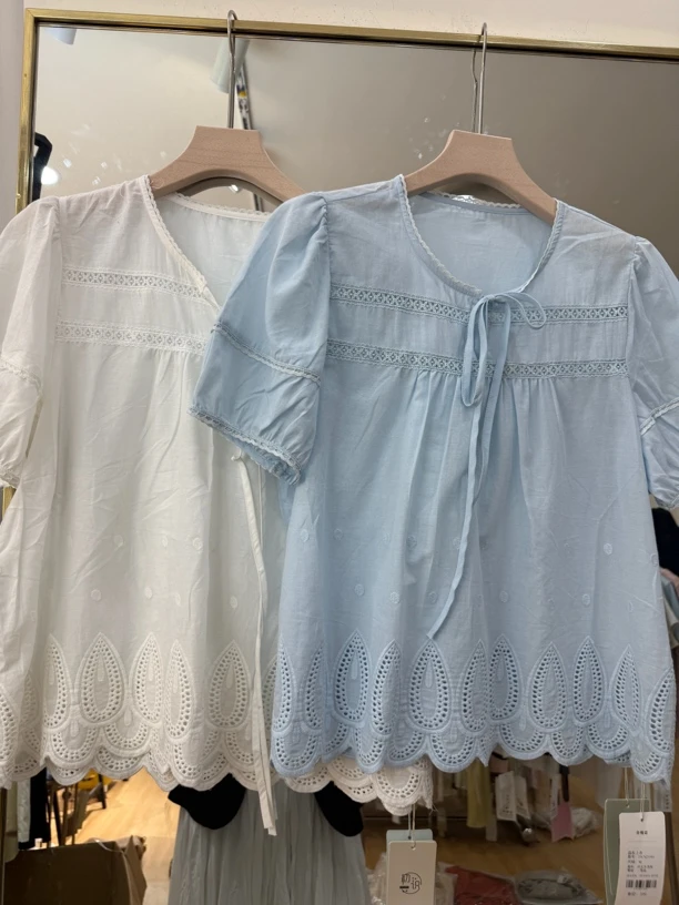 5103 法式泡泡袖衬衫T