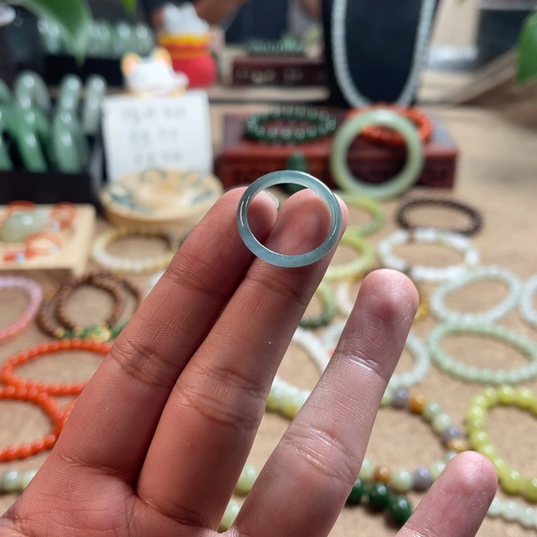 未镶嵌戒指翡翠蓝水翡翠戒指未镶嵌