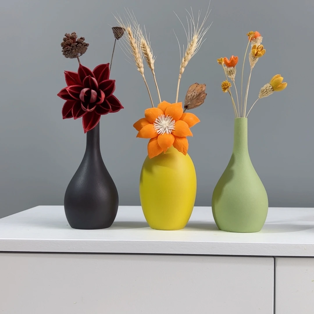 摆件陶瓷小花瓶摆件含花总高约20-30cm
