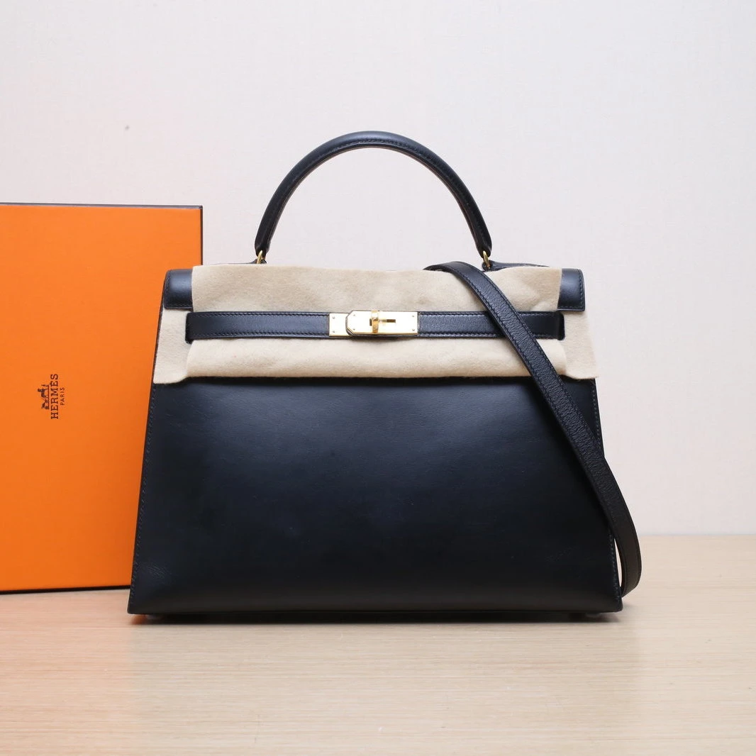 95新 Hermes/爱马仕 【娇】Kelly 32 89黑色 Box皮 602814