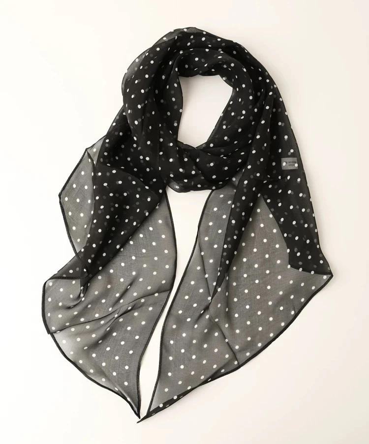 [小波点]100%桑蚕丝复古花纹时尚百搭装饰丝巾女新款减龄配饰发带