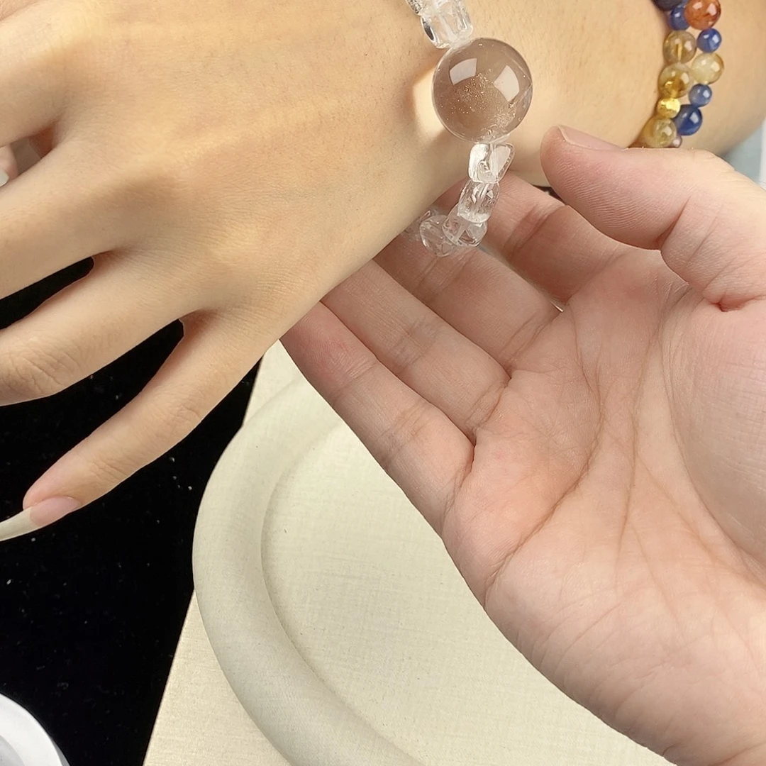 银S925镀金镶嵌手链水晶