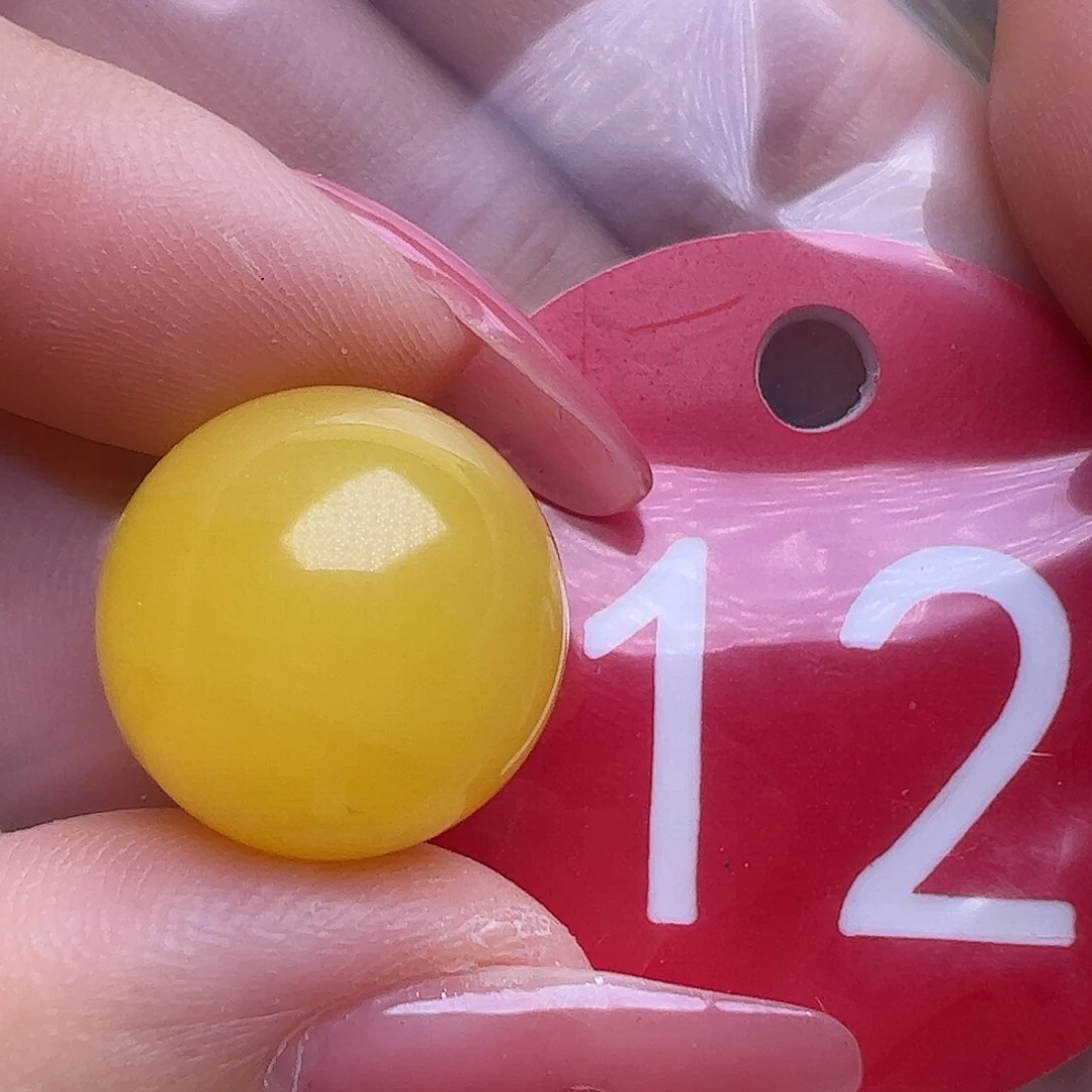 蜜蜡未镶嵌珠宝奇石15.6mm鸡油黄圆珠