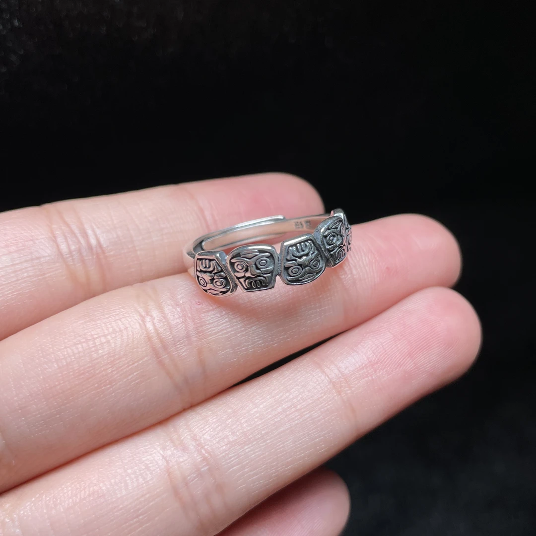 足银银制品 【玉氏珠宝】足银990亮旧扎基拉姆戒指 CAN2780470