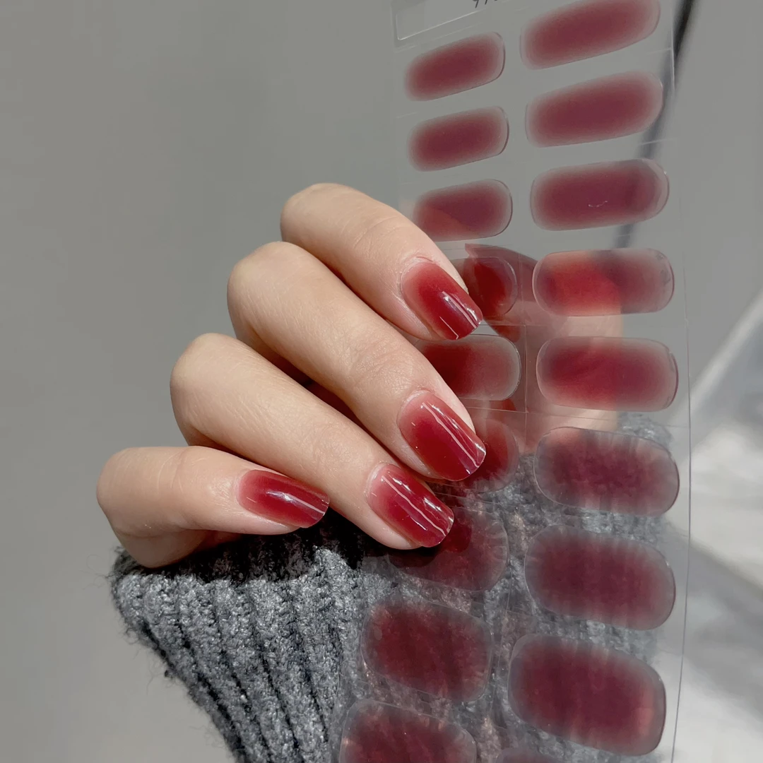 【玫瑰果冻】R66~照灯变硬款半固化凝胶美甲贴