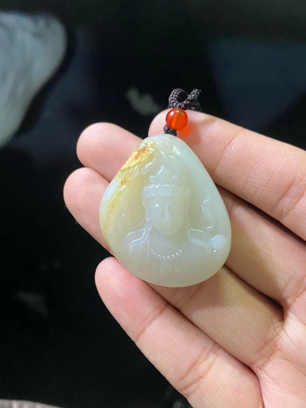 和田玉挂件精品观音