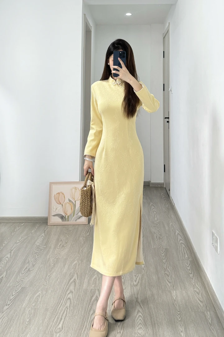 [暖意]苏禾旗袍秋季新款单层改良款长度约120