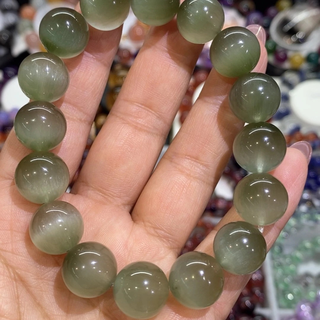 水晶未镶嵌手链绿兔毛13
