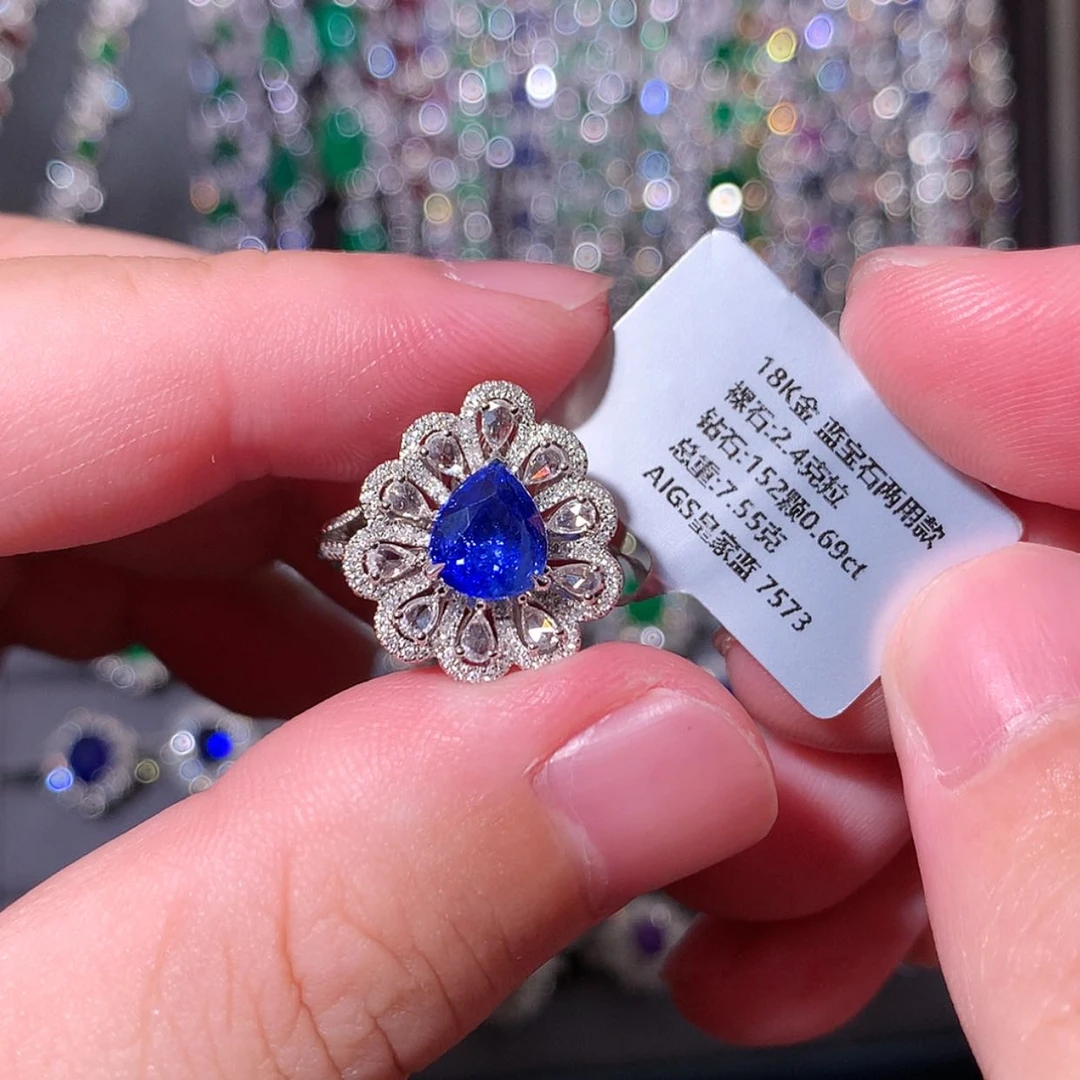 【闪购商品】蓝宝石戒指18K金镶嵌