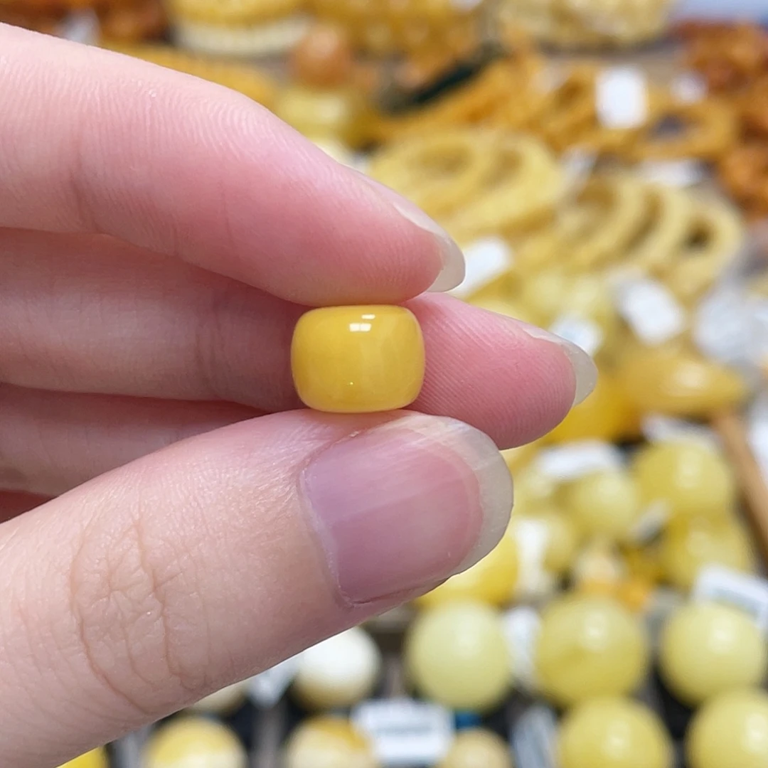 蜜蜡未镶嵌珠宝奇石老型珠浓蜜鸡油黄9.8m m