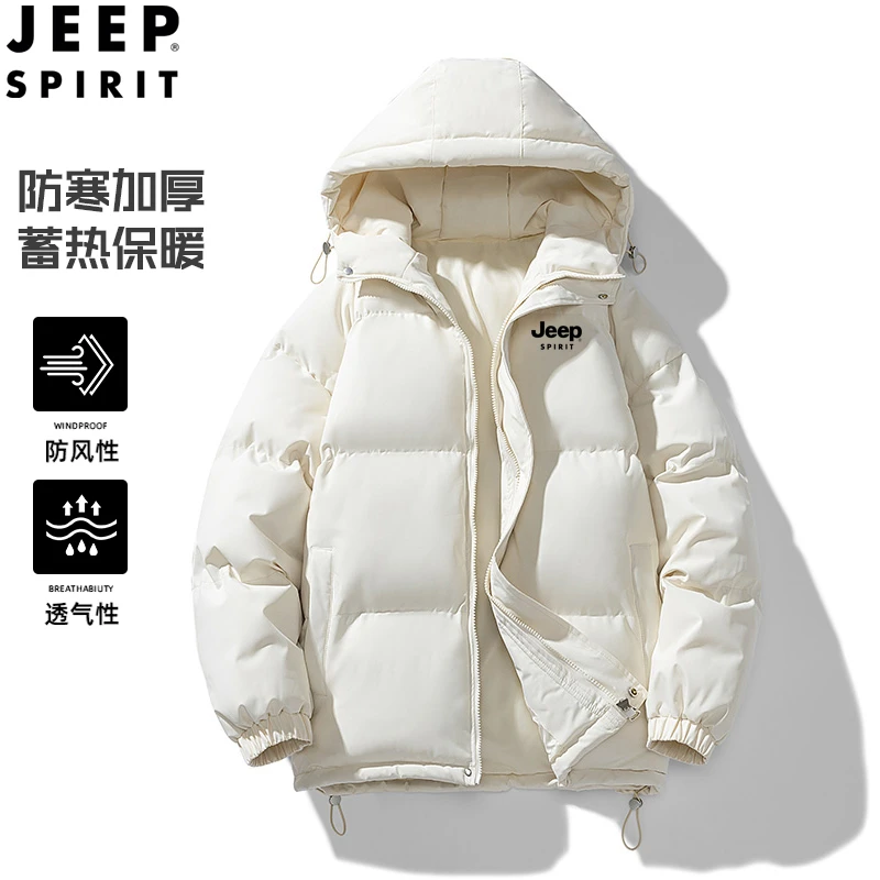 JEEPSPIRIT吉普羽绒棉服女冬季情侣加厚外套2025新款面包服棉衣男