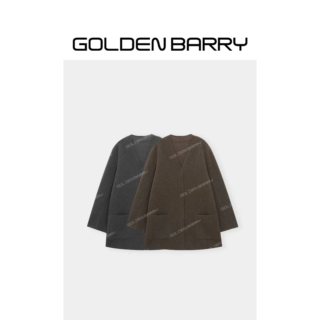 GOLDENBARRY|242275大口袋气质毛织开衫