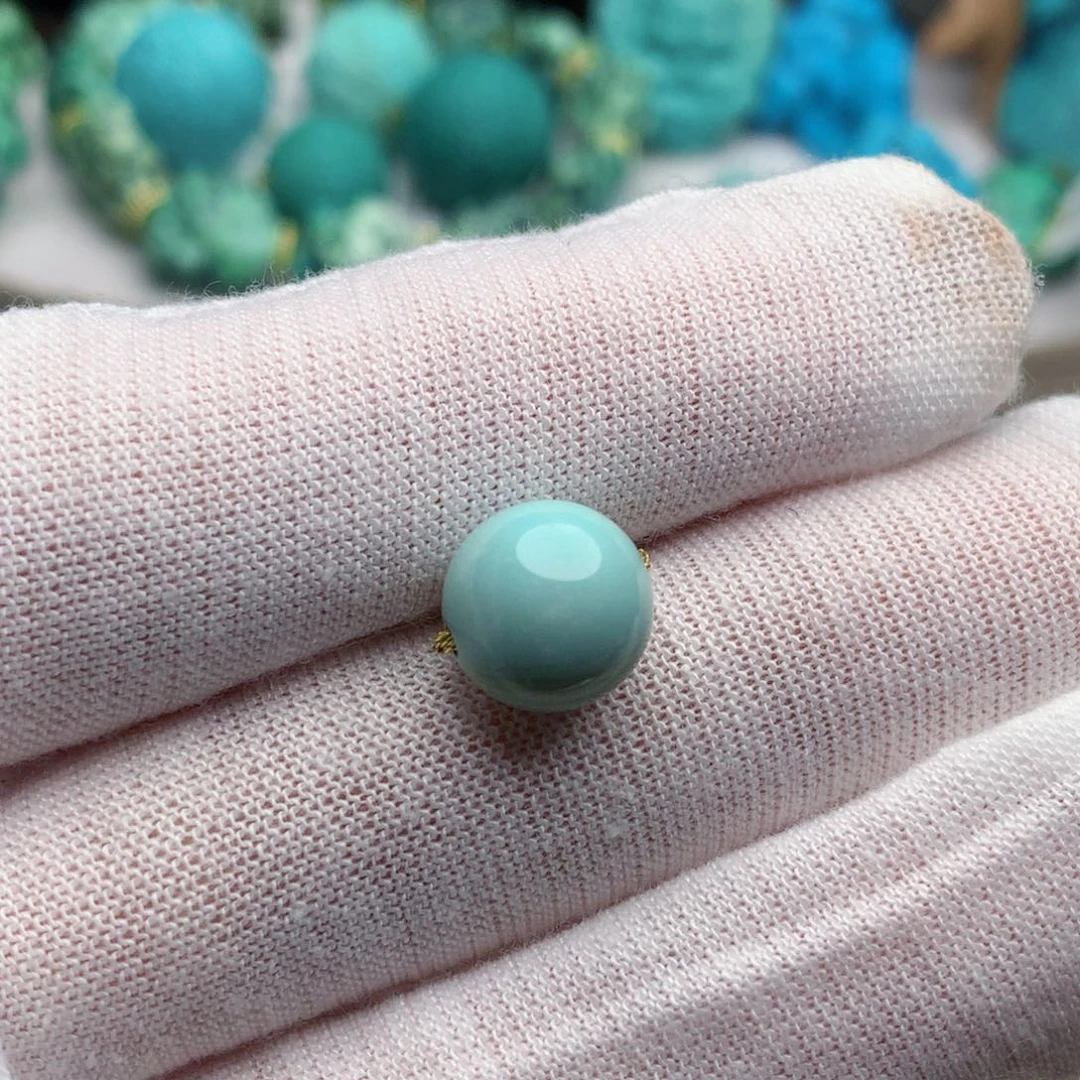 小***宝绿松石未镶嵌珠宝奇石9.8mm