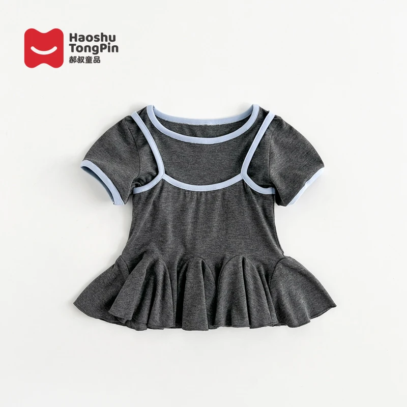 【亲子装】郝叔童品夏季限定新款洋气短袖T恤裙2025韩版潮kkBY5255