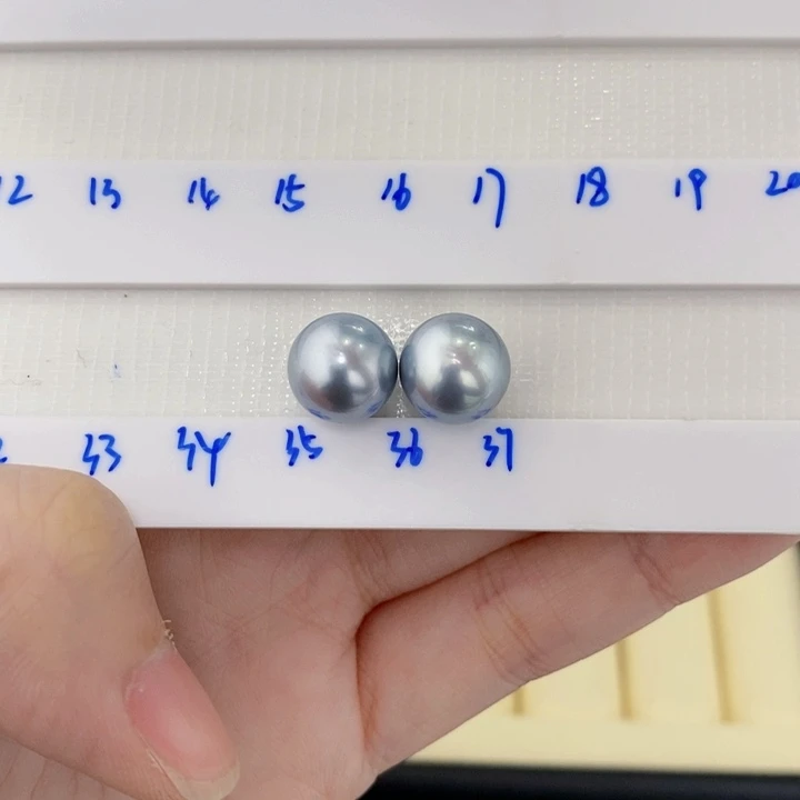 海水珍珠裸珠铂金灰对珠定制不退换