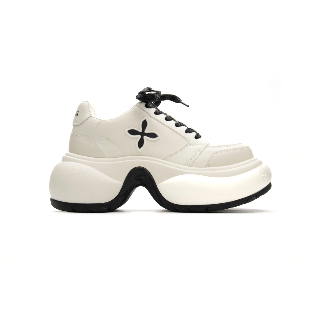 266-8巨显腿细腿长！新款厚底鞋小白鞋运动透气老爹鞋女