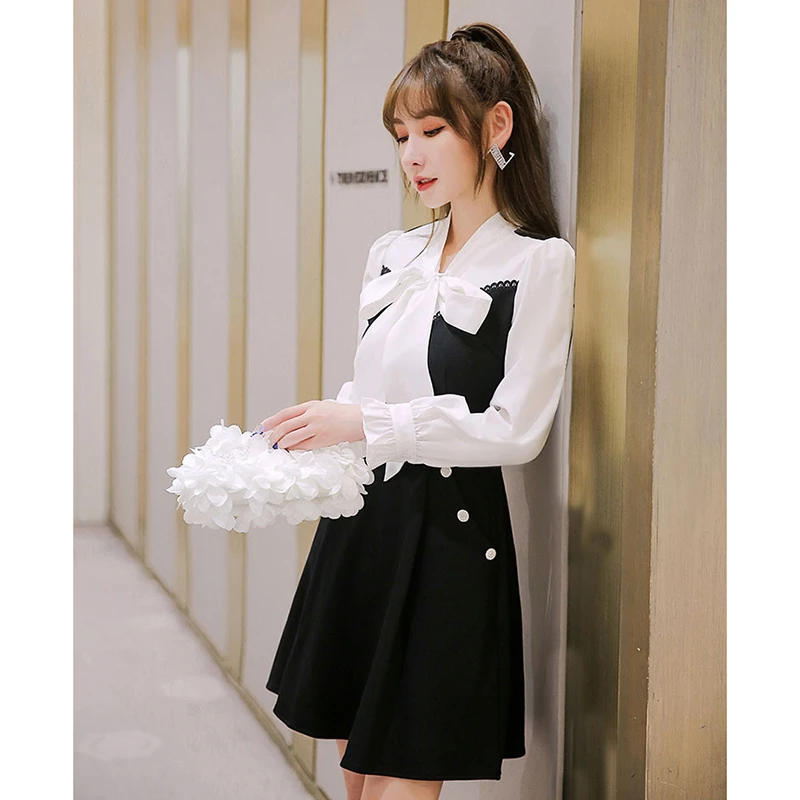 2025新款连衣裙显瘦内搭高级感小香风拼接小个子气质裙子1849