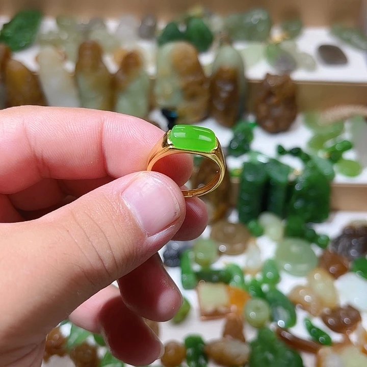 和田玉（碧玉）银S925镀金镶嵌颈饰