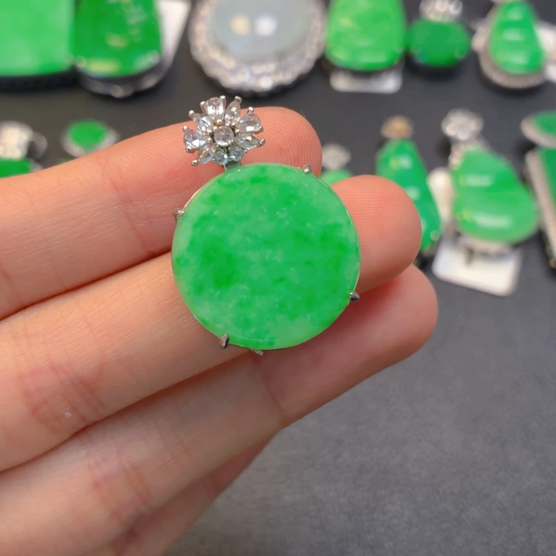 翡翠银S925镶嵌颈饰